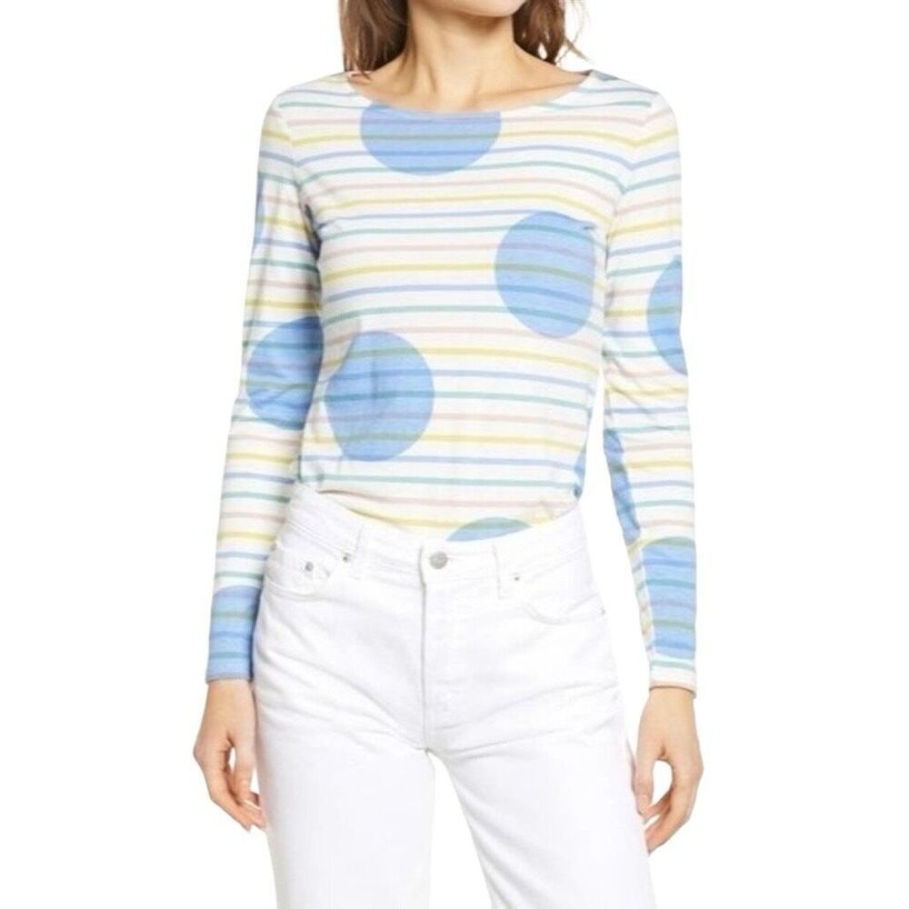 Boden Stripes Ahead Of The Rest Long Sleeve Tee Size 6
